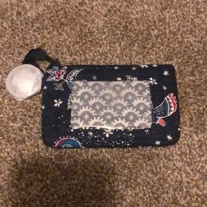 NWT Vera Bradley Iconic ZIP ID Case Holiday Owls